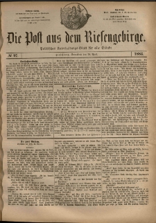Die Post aus dem Riesengebirge, 1883, nr 97