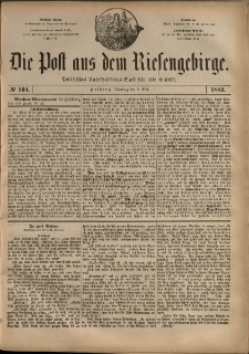 Die Post aus dem Riesengebirge, 1883, nr 104