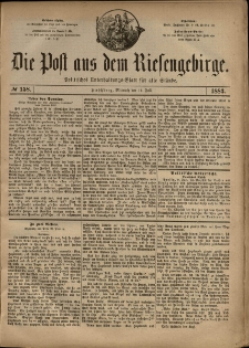Die Post aus dem Riesengebirge, 1883, nr 158