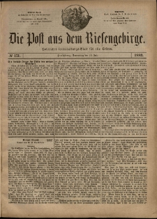 Die Post aus dem Riesengebirge, 1883, nr 171