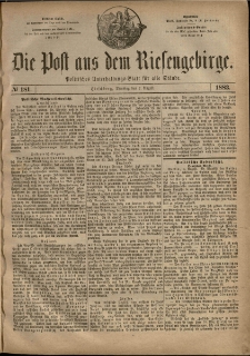 Die Post aus dem Riesengebirge, 1883, nr 181