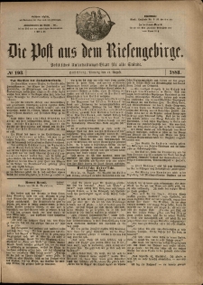 Die Post aus dem Riesengebirge, 1883, nr 193
