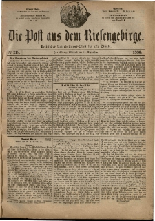 Die Post aus dem Riesengebirge, 1883, nr 218
