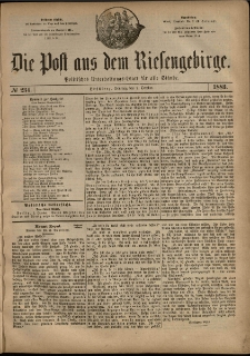 Die Post aus dem Riesengebirge, 1883, nr 234