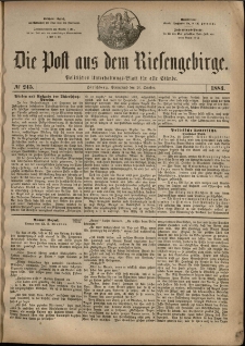 Die Post aus dem Riesengebirge, 1883, nr 245