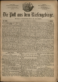 Die Post aus dem Riesengebirge, 1883, nr 250