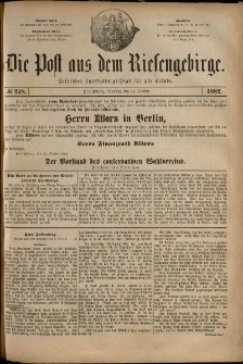 Die Post aus dem Riesengebirge, 1882, nr 248