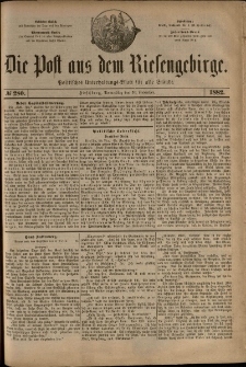 Die Post aus dem Riesengebirge, 1882, nr 280