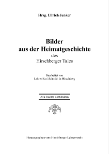 Bilder aus der Heimatgeschichte des Hirschberger Tales