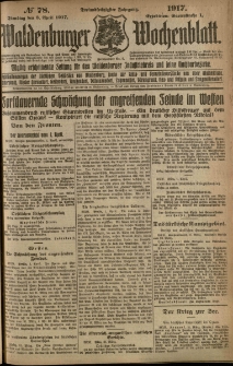 Waldenburger Wochenblatt, Jg. 63, 1917, nr 78