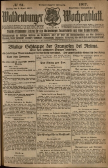 Waldenburger Wochenblatt, Jg. 63, 1917, nr 81