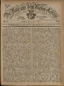 Der Bote aus dem Riesen-Gebirge : Zeitung für alle Stände, R. 64, 1876, nr 5