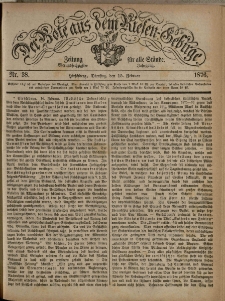 Der Bote aus dem Riesen-Gebirge : Zeitung für alle Stände, R. 64, 1876, nr 38