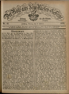 Der Bote aus dem Riesen-Gebirge : Zeitung für alle Stände, R. 64, 1876, nr 43