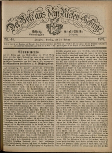 Der Bote aus dem Riesen-Gebirge : Zeitung für alle Stände, R. 64, 1876, nr 44