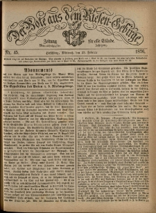 Der Bote aus dem Riesen-Gebirge : Zeitung für alle Stände, R. 64, 1876, nr 45