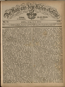 Der Bote aus dem Riesen-Gebirge : Zeitung für alle Stände, R. 64, 1876, nr 47