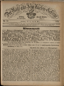 Der Bote aus dem Riesen-Gebirge : Zeitung für alle Stände, R. 64, 1876, nr 67