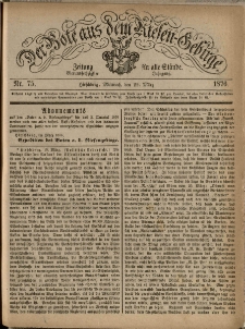 Der Bote aus dem Riesen-Gebirge : Zeitung für alle Stände, R. 64, 1876, nr 75
