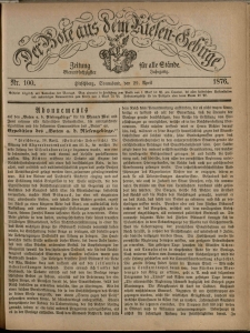 Der Bote aus dem Riesen-Gebirge : Zeitung für alle Stände, R. 64, 1876, nr 100