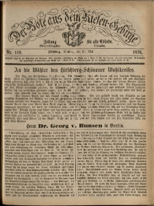 Der Bote aus dem Riesen-Gebirge : Zeitung für alle Stände, R. 64, 1876, nr 119