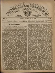 Der Bote aus dem Riesen-Gebirge : Zeitung für alle Stände, R. 64, 1876, nr 171
