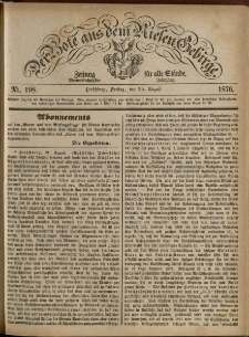 Der Bote aus dem Riesen-Gebirge : Zeitung für alle Stände, R. 64, 1876, nr 198