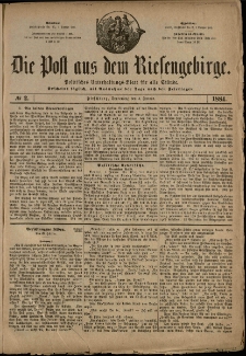 Die Post aus dem Riesengebirge, 1884, nr 2
