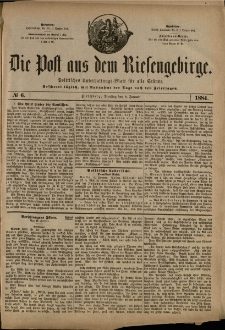 Die Post aus dem Riesengebirge, 1884, nr 6