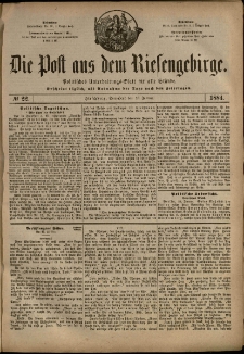 Die Post aus dem Riesengebirge, 1884, nr 22