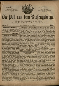 Die Post aus dem Riesengebirge, 1884, nr 24