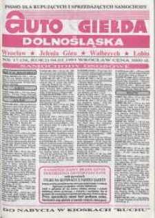Auto Giełda Dolnośląska : pismo dla kupujących i sprzedających samochody, R. 2, 1993, nr 17 (54) [4.05]