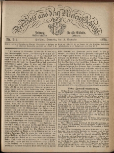 Der Bote aus dem Riesen-Gebirge : Zeitung für alle Stände, R. 64, 1876, nr 214