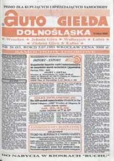Auto Giełda Dolnośląska : pismo dla kupujących i sprzedających samochody, R. 2, 1993, nr 26 (63) [5.07]