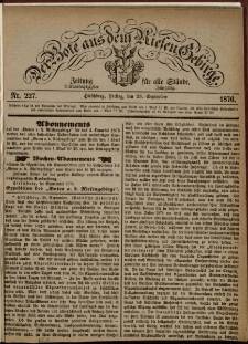 Der Bote aus dem Riesen-Gebirge : Zeitung für alle Stände, R. 64, 1876, nr 227