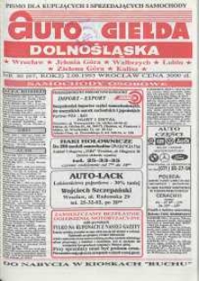 Auto Giełda Dolnośląska : pismo dla kupujących i sprzedających samochody, R. 2, 1993, nr 30 (67) [2,08]