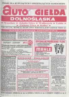 Auto Giełda Dolnośląska : pismo dla kupujących i sprzedających samochody, R. 2, 1993, nr 37 (74) [20.09]