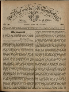 Der Bote aus dem Riesen-Gebirge : Zeitung für alle Stände, R. 64, 1876, nr 281