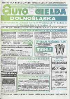 Auto Giełda Dolnośląska : pismo dla kupujących i sprzedających samochody, R. 2, 1993, nr 39 (76) [4.10]