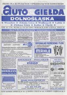 Auto Giełda Dolnośląska : pismo dla kupujących i sprzedających samochody, R. 2, 1993, nr 41 (78) [18.10]