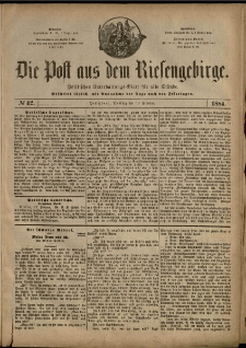 Die Post aus dem Riesengebirge, 1884, nr 42