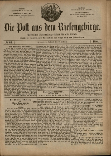 Die Post aus dem Riesengebirge, 1884, nr 43