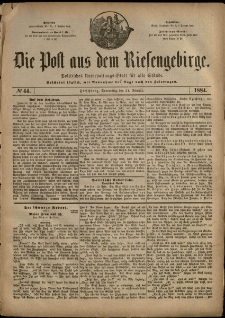 Die Post aus dem Riesengebirge, 1884, nr 44