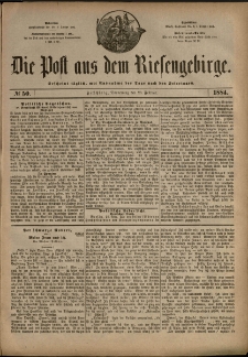 Die Post aus dem Riesengebirge, 1884, nr 50