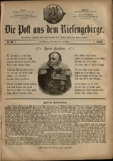 Die Post aus dem Riesengebirge, 1884, nr 70