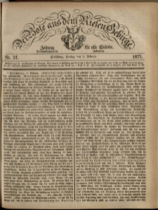 Der Bote aus dem Riesen-Gebirge : Zeitung für alle Stände, R. 65, 1877, nr 27
