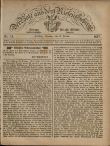 Der Bote aus dem Riesen-Gebirge : Zeitung für alle Stände, R. 65, 1877, nr 47