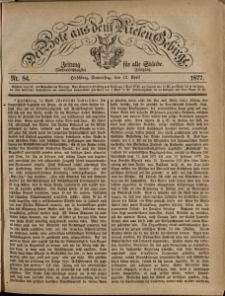 Der Bote aus dem Riesen-Gebirge : Zeitung für alle Stände, R. 65, 1877, nr 84