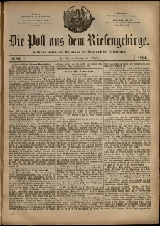 Die Post aus dem Riesengebirge, 1884, nr 83
