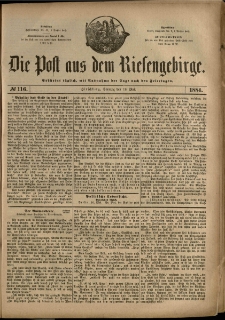 Die Post aus dem Riesengebirge, 1884, nr 116